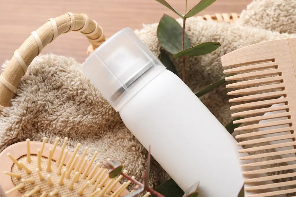 dry-shampoo-spray-towel-and-hairbrushes