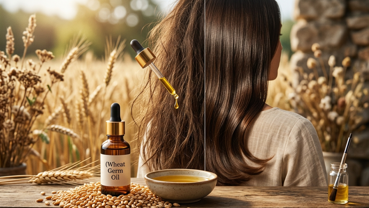 Wheat germ oil for dry hair