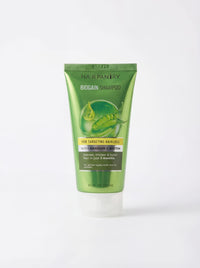 The Hair pantry Biogain shampoo bottle with text on a white background