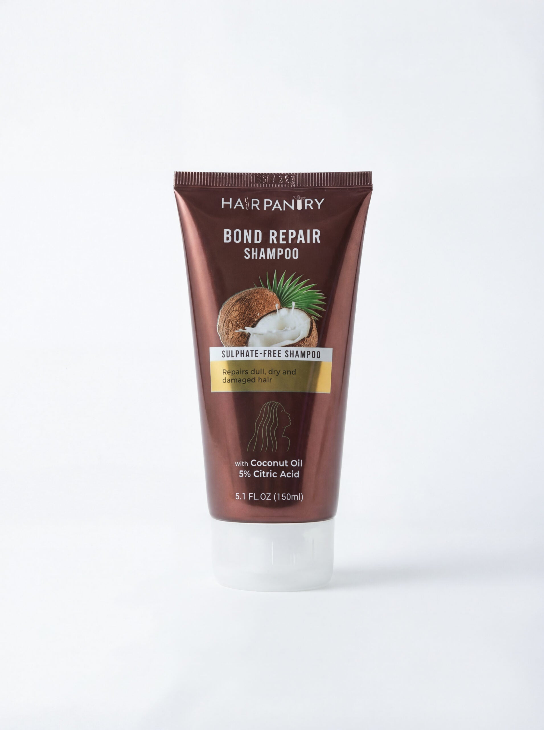 Tube of Hair Pantry Bond Repair Shampoo on a white background